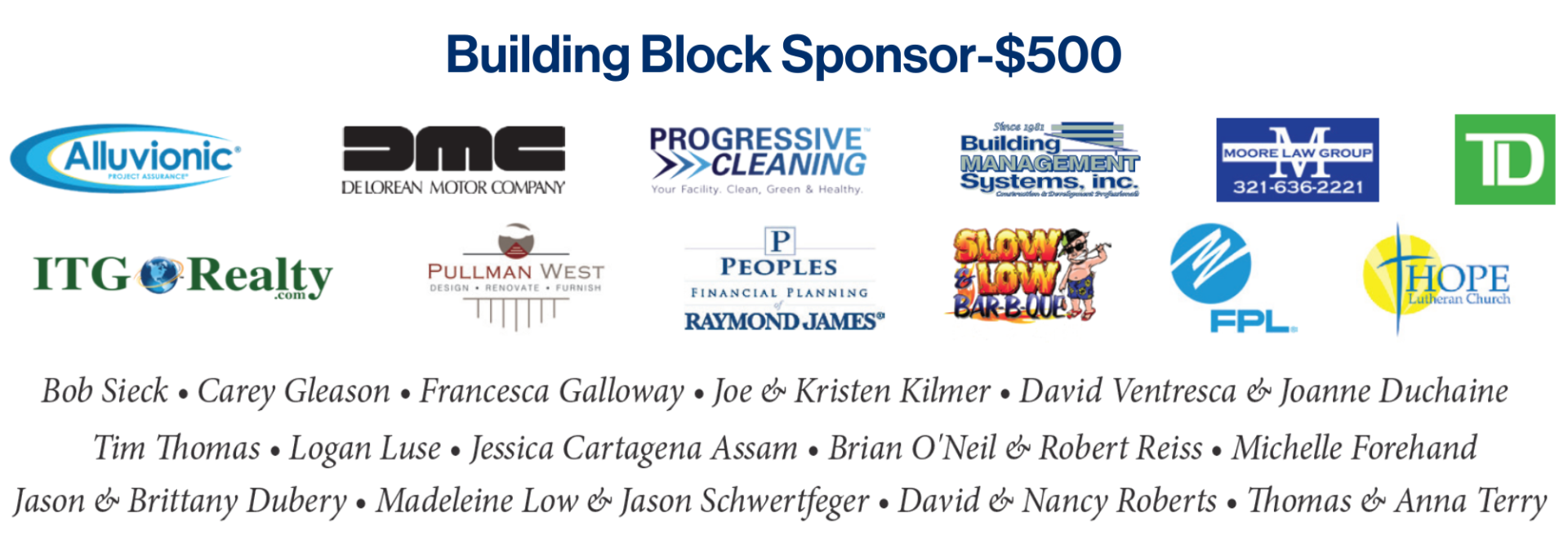 Building Block Sponsor Event Logos