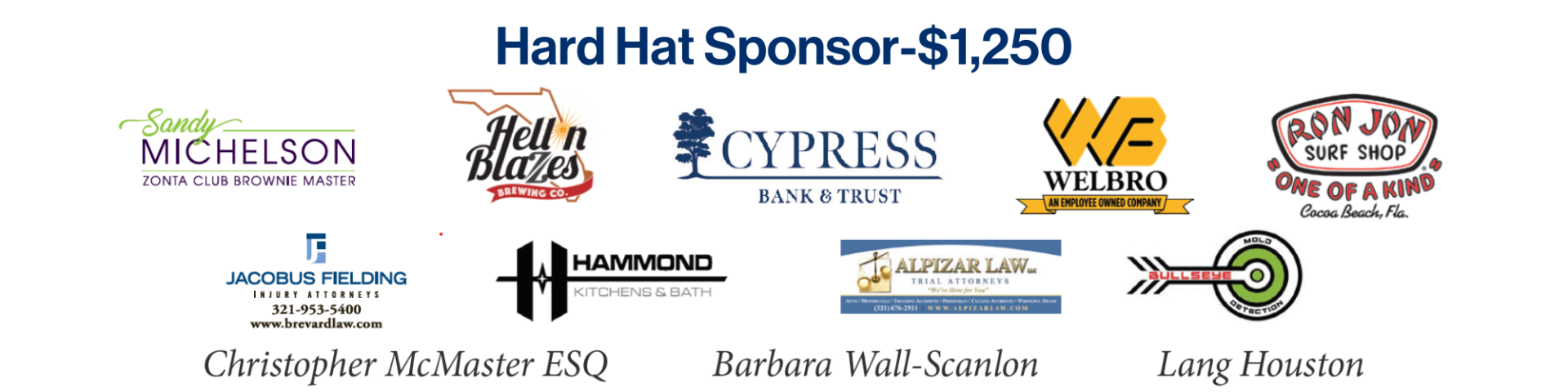 Hard Hat Sponsor Event Logos