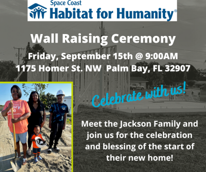Jackson Family Wall Raising Invitation September 2023